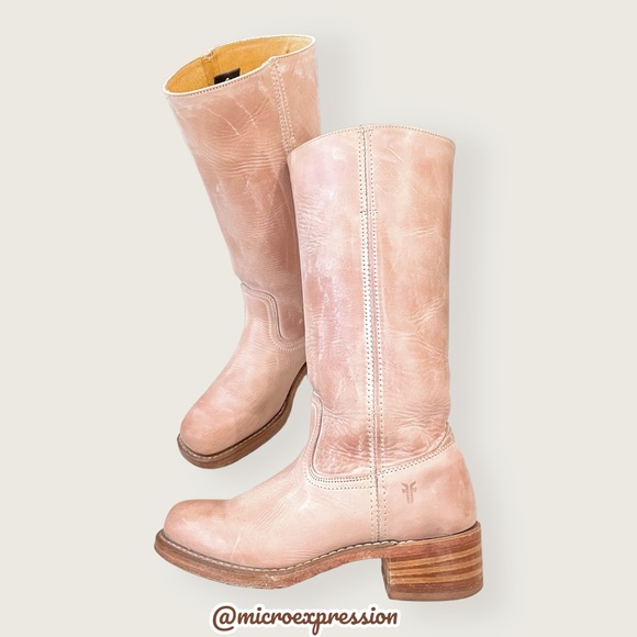 RARE FRYE Campus 14L Lilac Purple/Pink Calf High Tall Western Cowboy Moto Boot - Picture 1 of 16